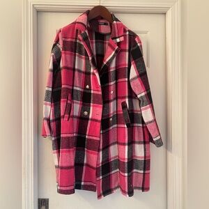 Pink plaid coat